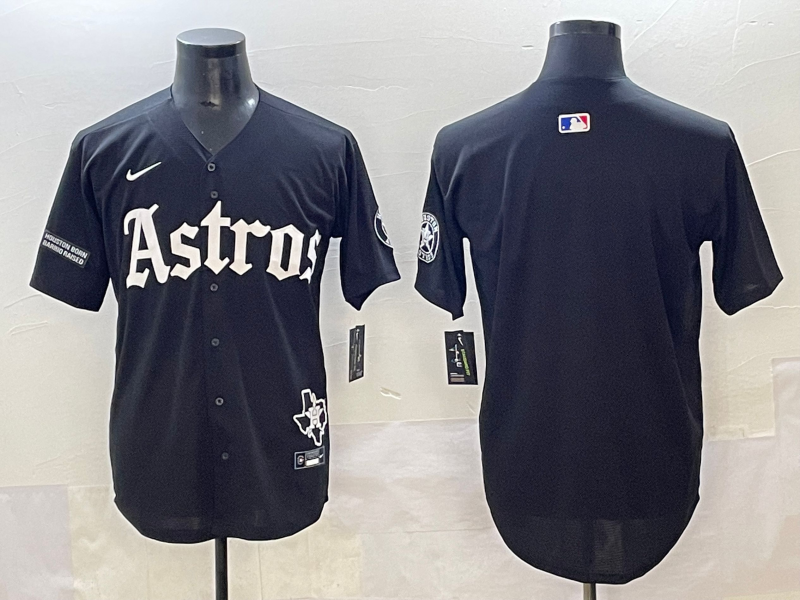Men Houston Astros blank black MLB Nike 2025 jersey style  31->houston astros->MLB Jersey